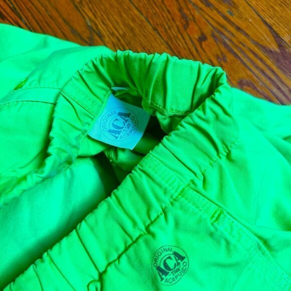 Rad True Vintage 1980s 1990s Neon Lime Green Streetwear Athletic Joggers - Picture 4 of 6